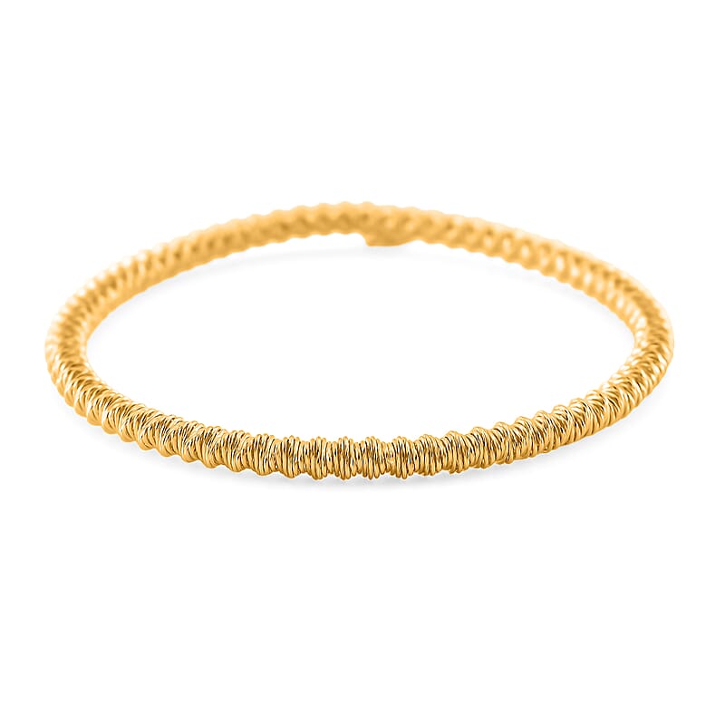Twisted Stretch Bracelet in 14K Yellow Gold Over Sterling Silver (7.25-7.50In) 6.30 Grams