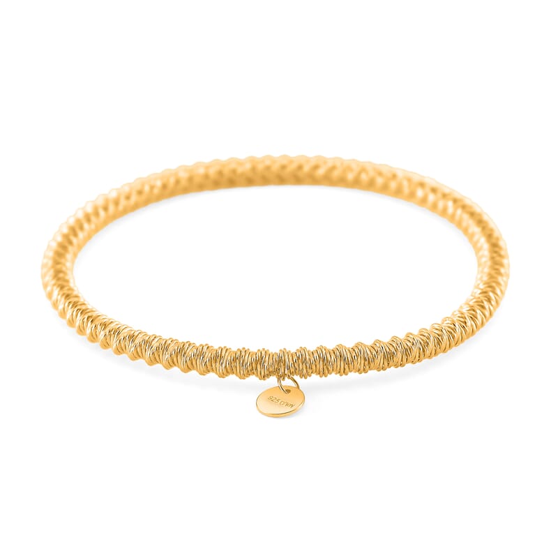 Twisted Stretch Bracelet in 14K Yellow Gold Over Sterling Silver (7.25-7.50In) 6.30 Grams