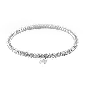 Twisted Stretch Bracelet in Rhodium Over Sterling Silver (7.25-7.50In) 6.30 Grams