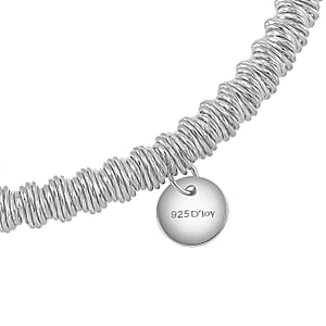 Twisted Stretch Bracelet in Rhodium Over Sterling Silver (7.25-7.50In) 6.30 Grams