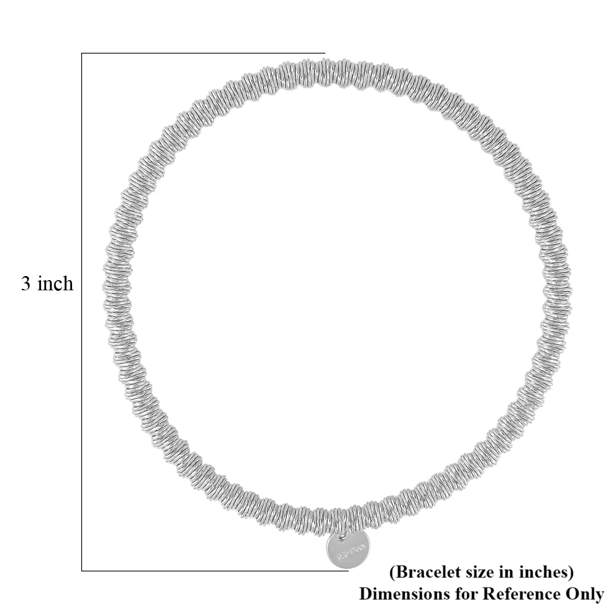 Twisted Stretch Bracelet in Rhodium Over Sterling Silver (7.25-7.50In) 6.30 Grams image number 4