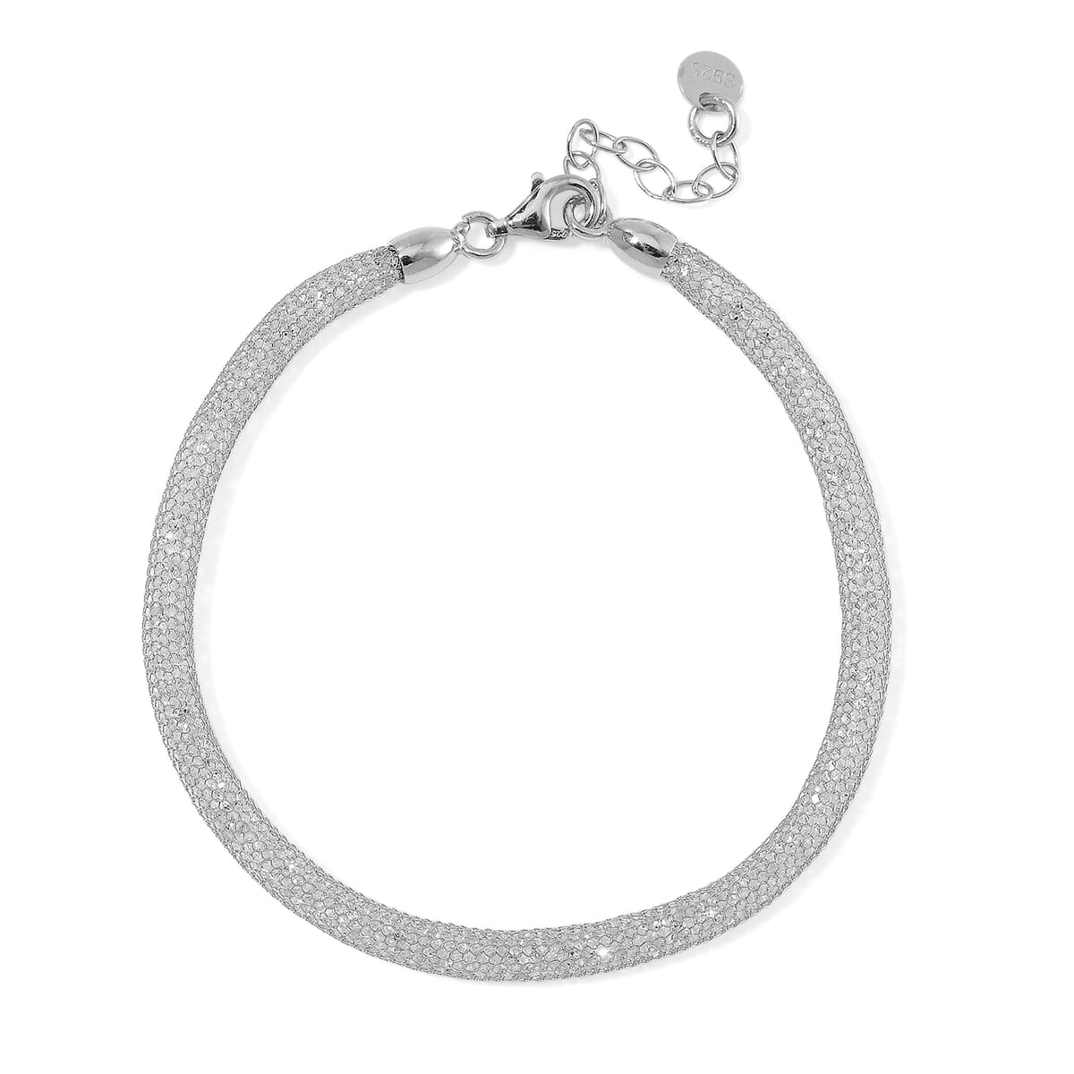 Simulated Diamond Bracelet in Rhodium Over Sterling Silver (7.0-8.0In) image number 0