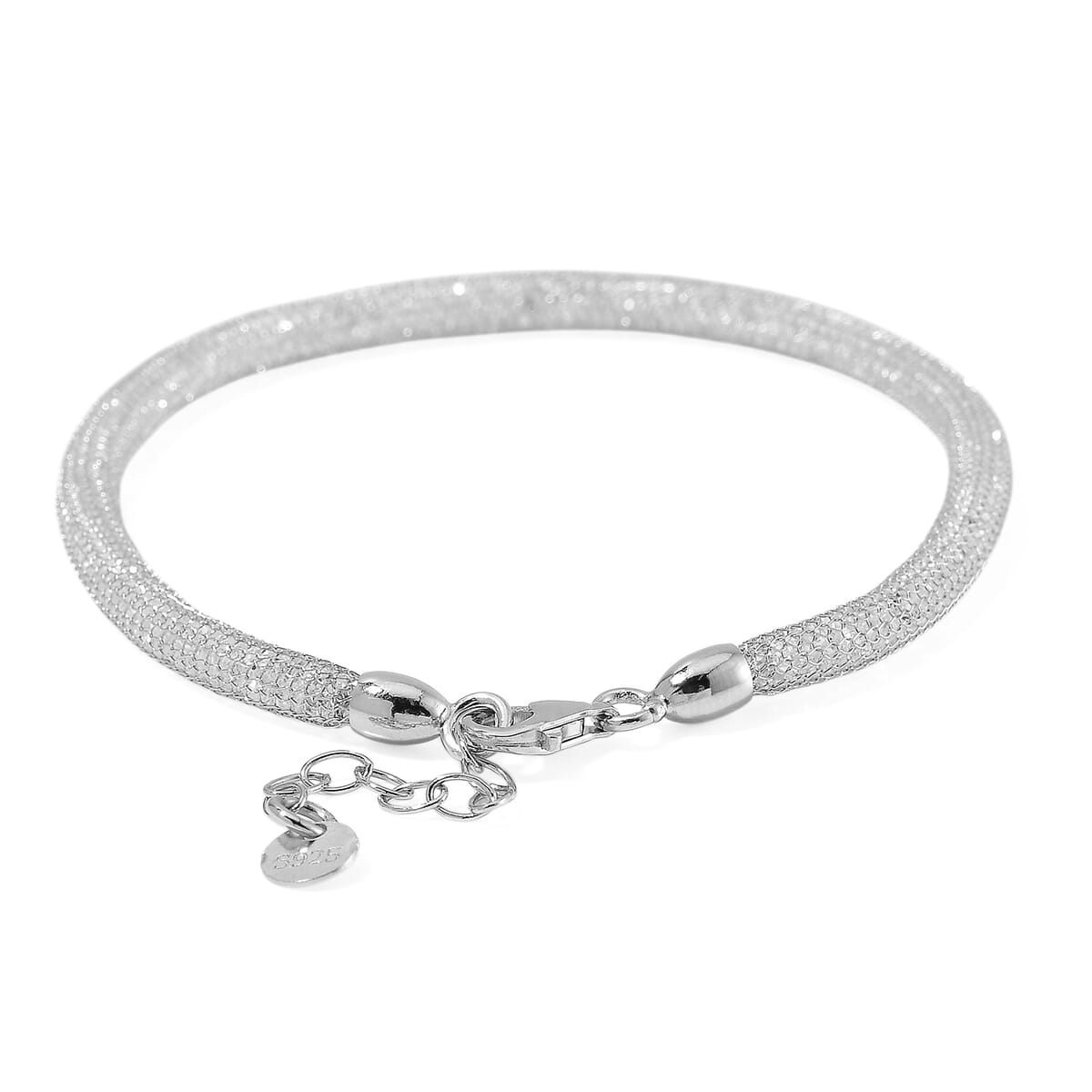 Simulated Diamond Bracelet in Rhodium Over Sterling Silver (7.0-8.0In) image number 3