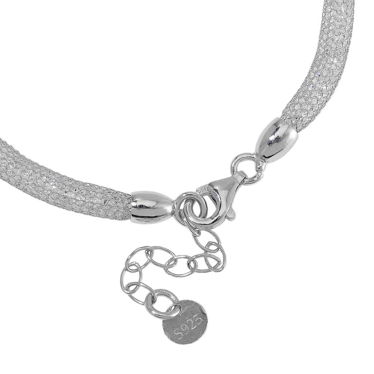 Simulated Diamond Bracelet in Rhodium Over Sterling Silver (7.0-8.0In) image number 4