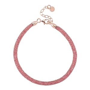 Simulated Pink Diamond Bracelet in 14K Rose Gold Over Sterling Silver (7.0-8.0In)