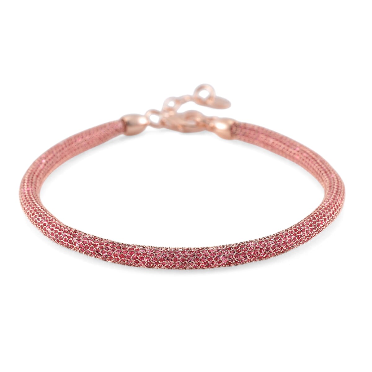 Simulated Pink Diamond Bracelet in 14K Rose Gold Over Sterling Silver (7.0-8.0In) image number 2
