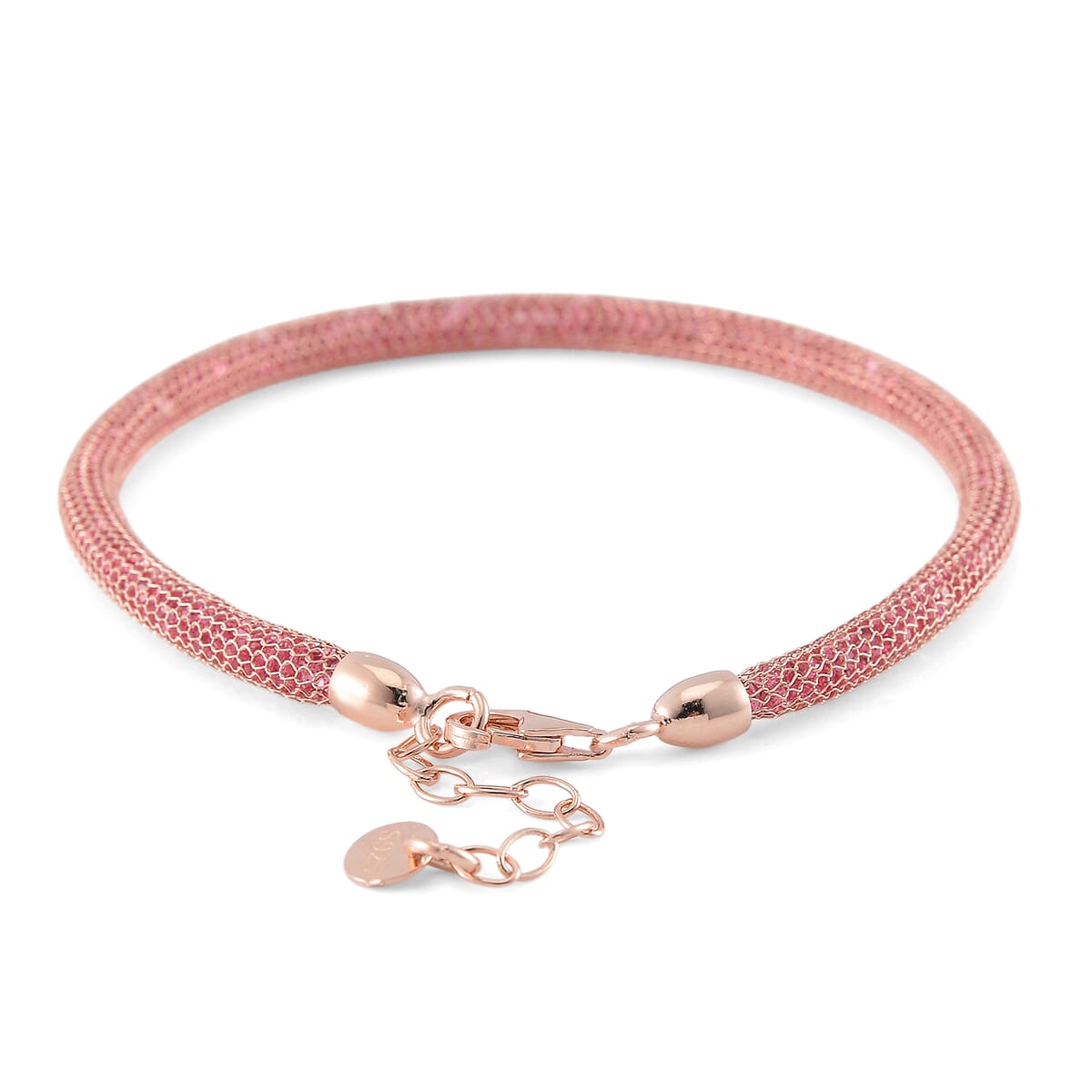 Simulated Pink Diamond Bracelet in 14K Rose Gold Over Sterling Silver (7.0-8.0In) image number 3