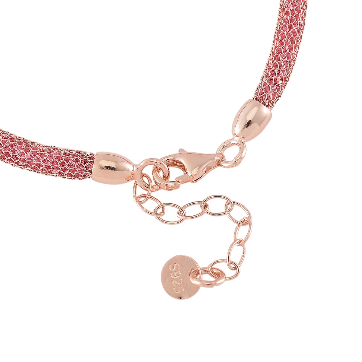 Simulated Pink Diamond Bracelet in 14K Rose Gold Over Sterling Silver (7.0-8.0In) image number 4