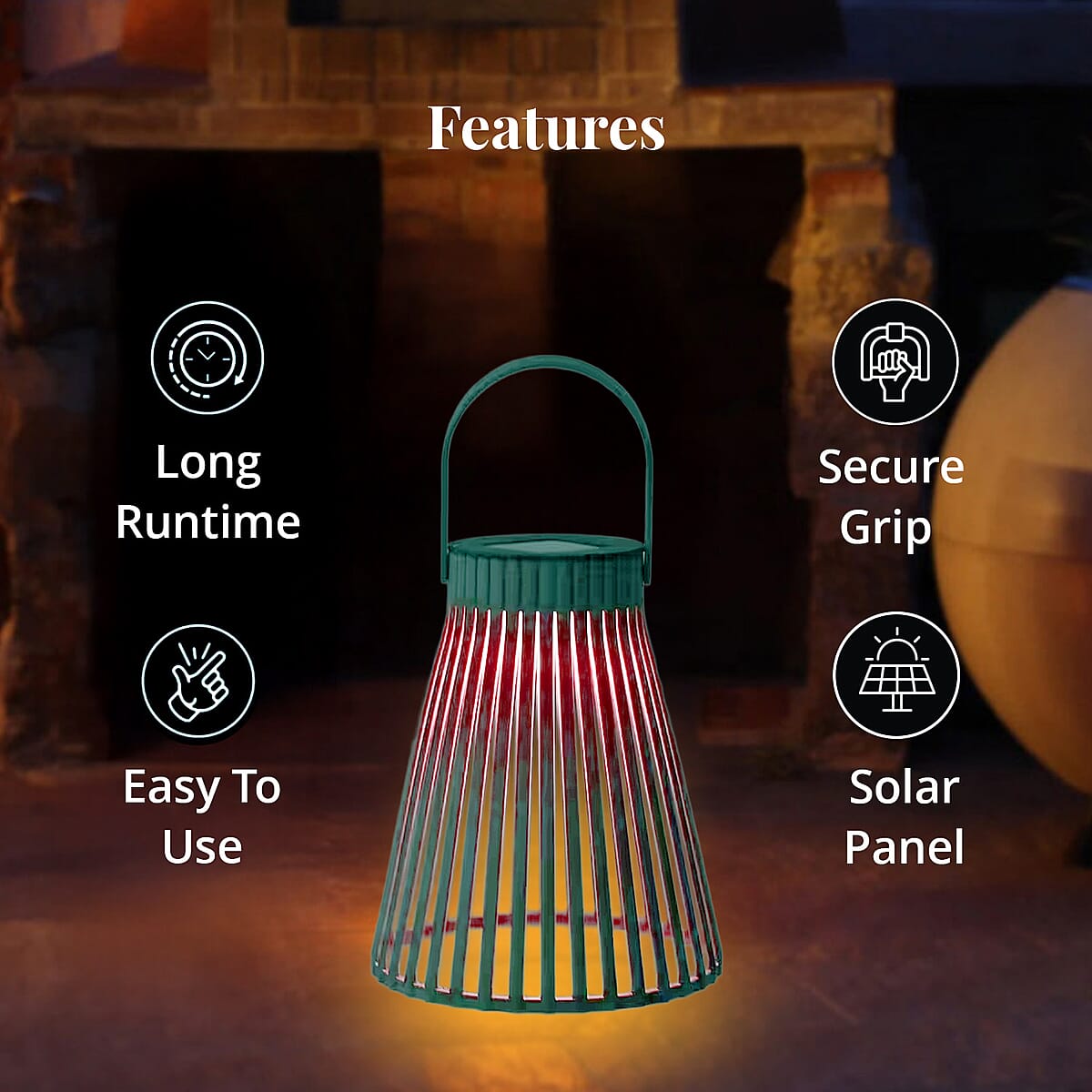 2 Piece Set - Green Solar LED Light (200mAh) image number 3