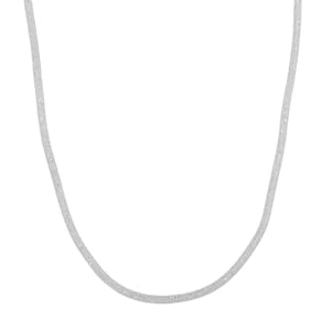 Simulated Diamond Necklace in Rhodium Over Sterling Silver 20 Inches