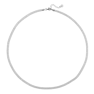 Simulated Diamond Necklace in Rhodium Over Sterling Silver 20 Inches