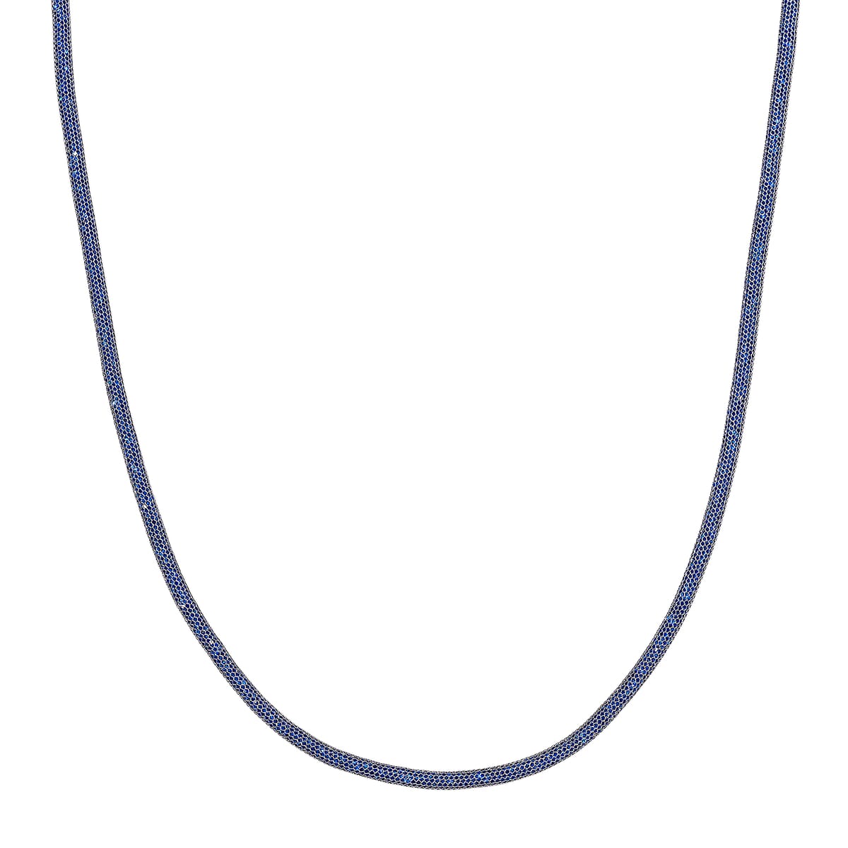 Simulated Blue Diamond Necklace in Rhodium Over Sterling Silver 20 Inches image number 0