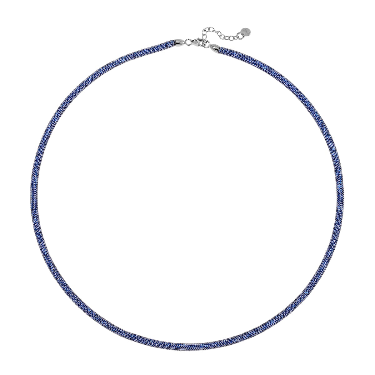 Simulated Blue Diamond Necklace in Rhodium Over Sterling Silver 20 Inches image number 2