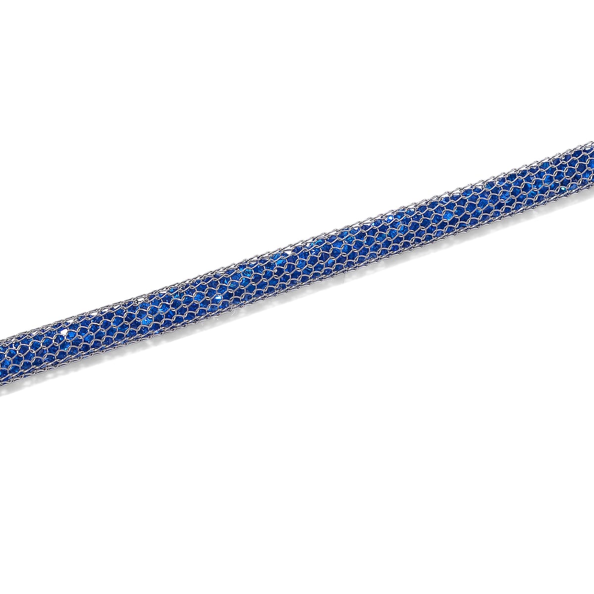 Simulated Blue Diamond Necklace in Rhodium Over Sterling Silver 20 Inches image number 3