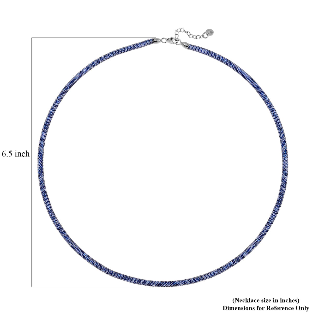 Simulated Blue Diamond Necklace in Rhodium Over Sterling Silver 20 Inches image number 5