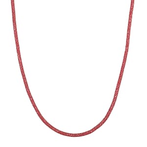 Simulated Pink Diamond Necklace in 14K Rose Gold Over Sterling Silver 20 Inches