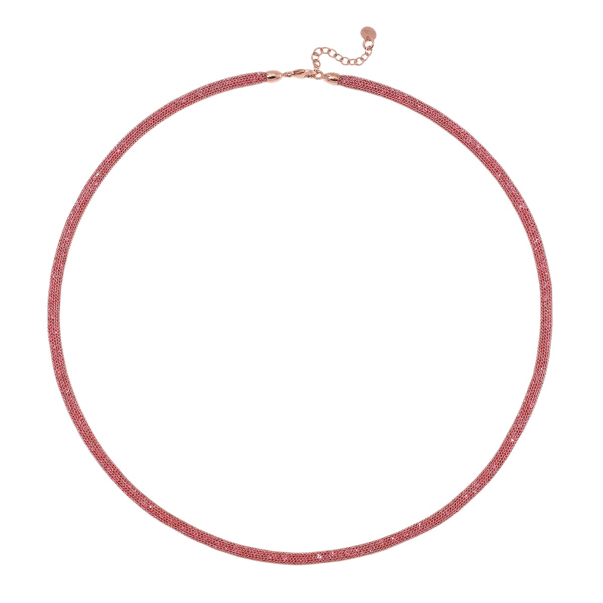 Simulated Pink Diamond Necklace in 14K Rose Gold Over Sterling Silver 20 Inches image number 2