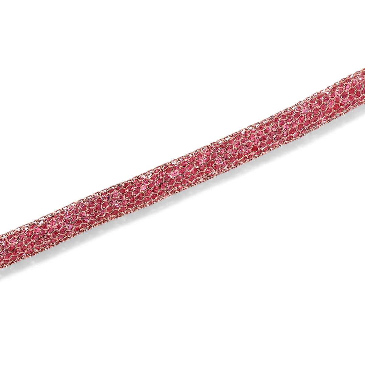 Simulated Pink Diamond Necklace in 14K Rose Gold Over Sterling Silver 20 Inches image number 3