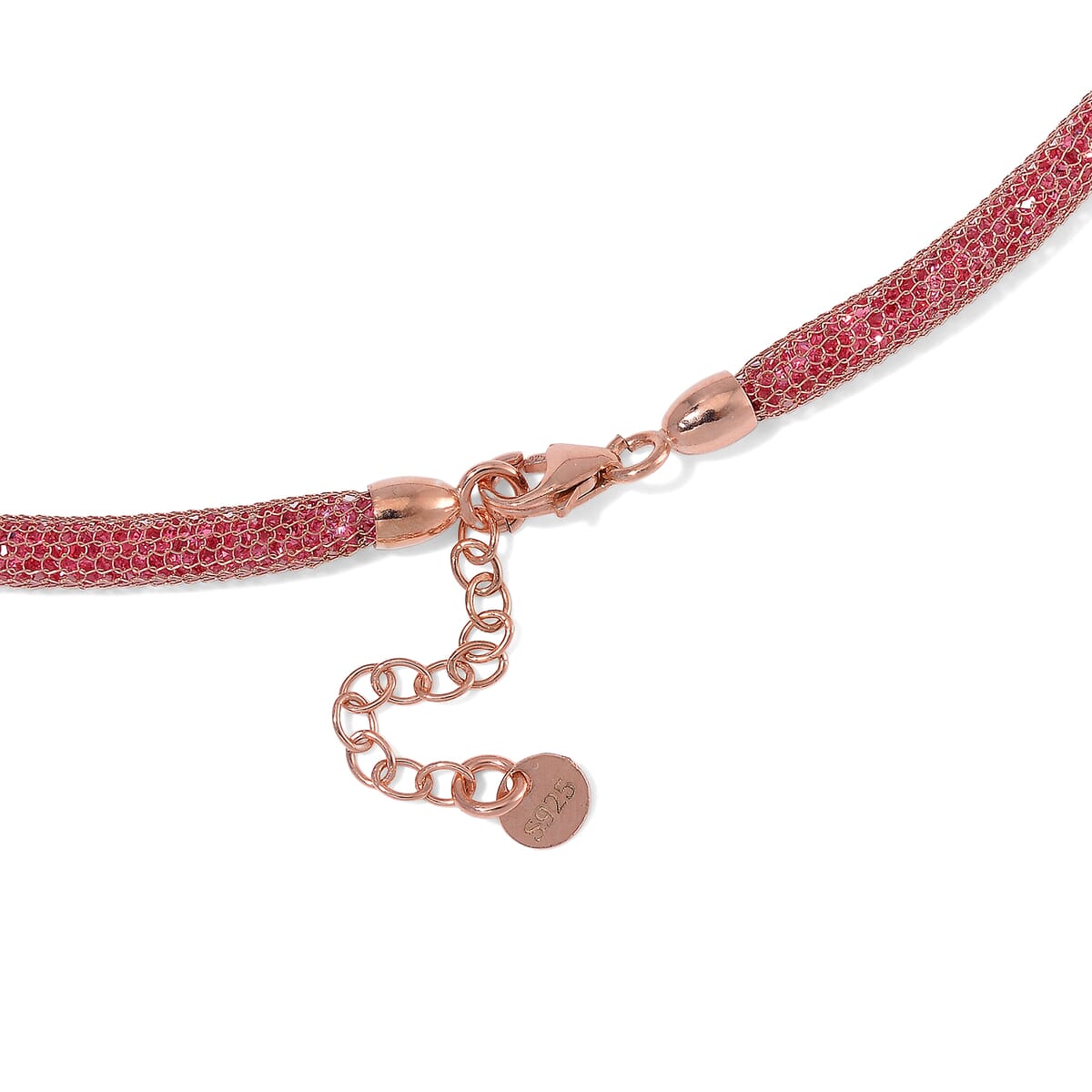 Simulated Pink Diamond Necklace in 14K Rose Gold Over Sterling Silver 20 Inches image number 4