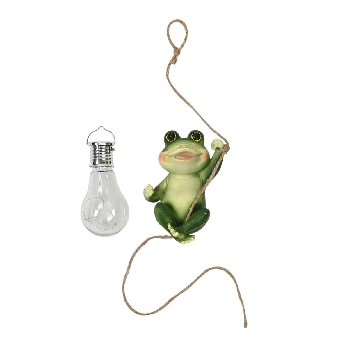 Charming Frog Holding a Glowing Solar Light LED Bulb image number 0