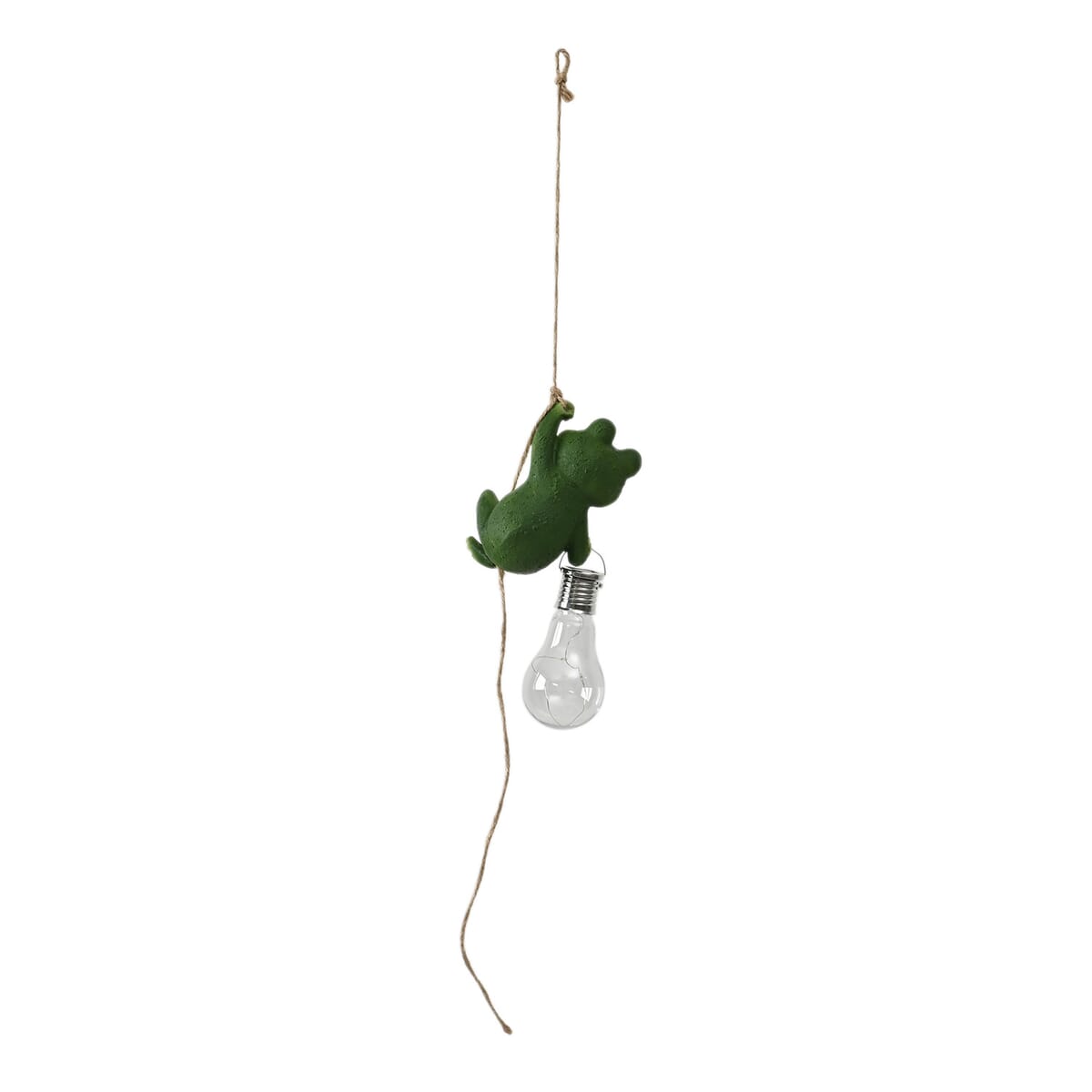Charming Frog Holding a Glowing Solar Light LED Bulb image number 1