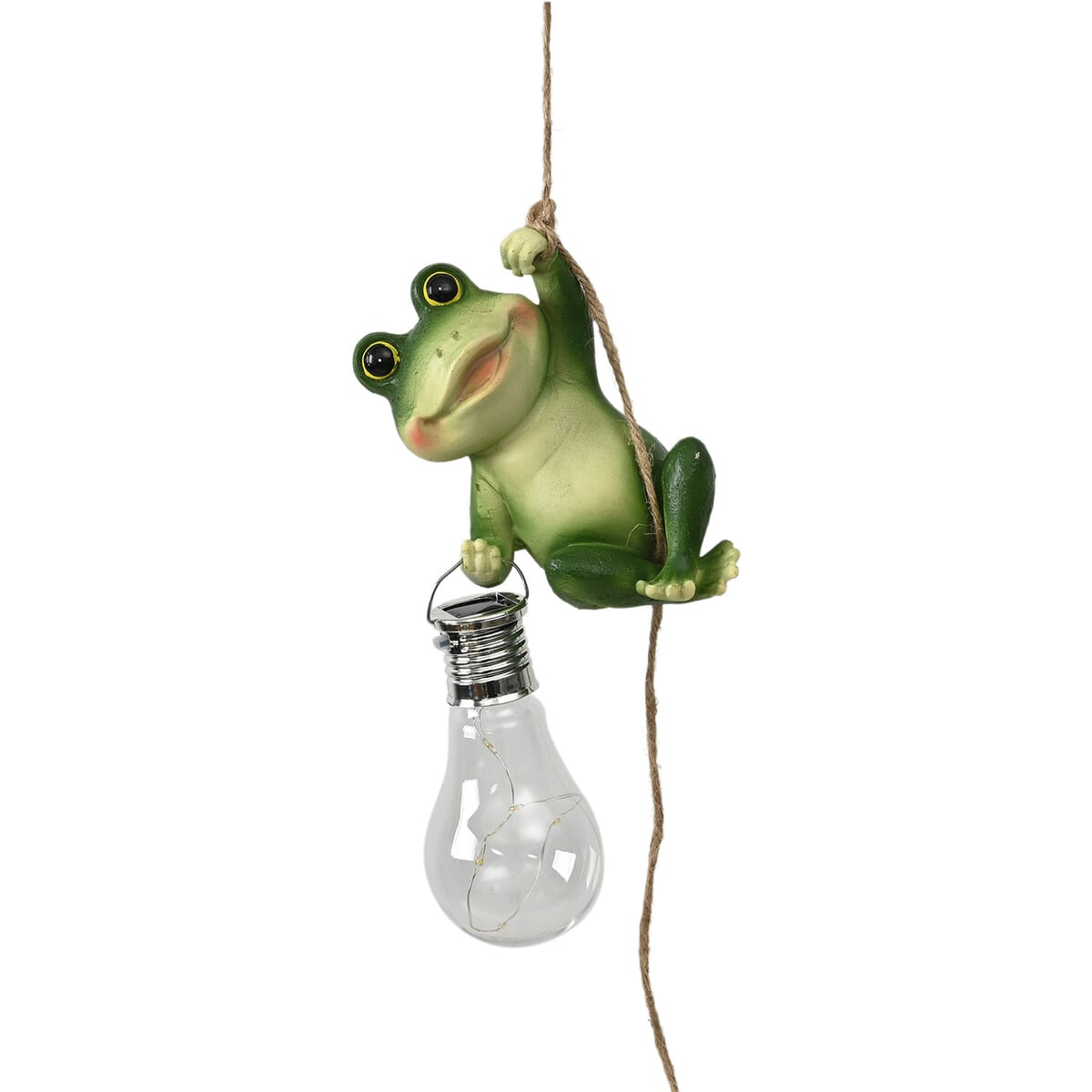 Charming Frog Holding a Glowing Solar Light LED Bulb image number 2