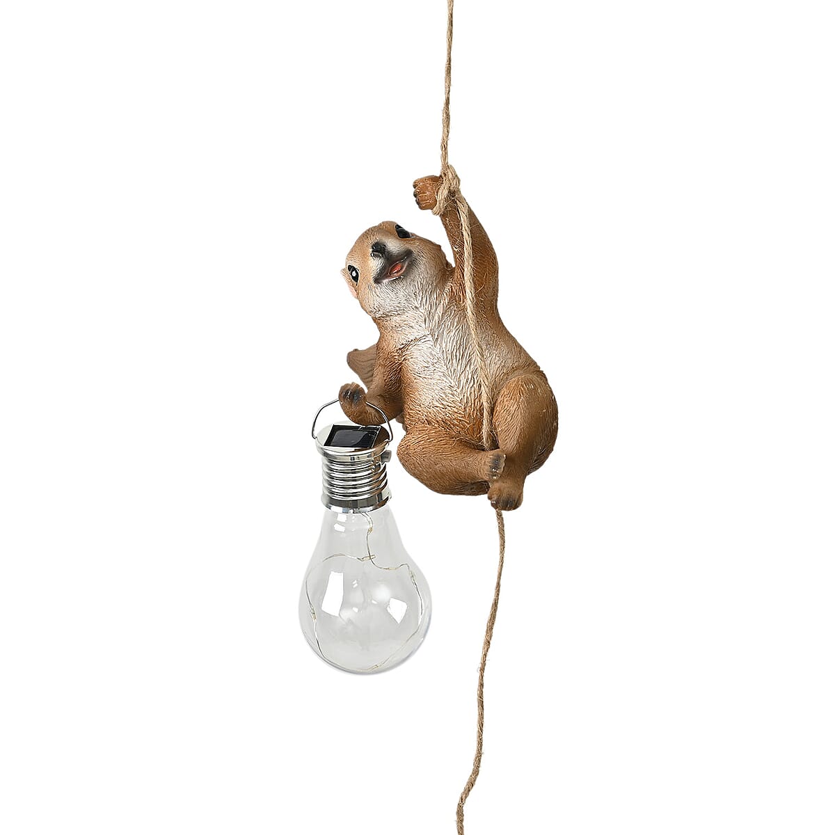 Charming Squirrel Holding a Glowing Solar Light LED Bulb image number 2