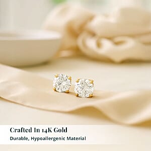 Luxuriant Lab Grown Diamond G VS2 10.00 ctw Classic Solitaire Earrings in 14K Yellow Gold
