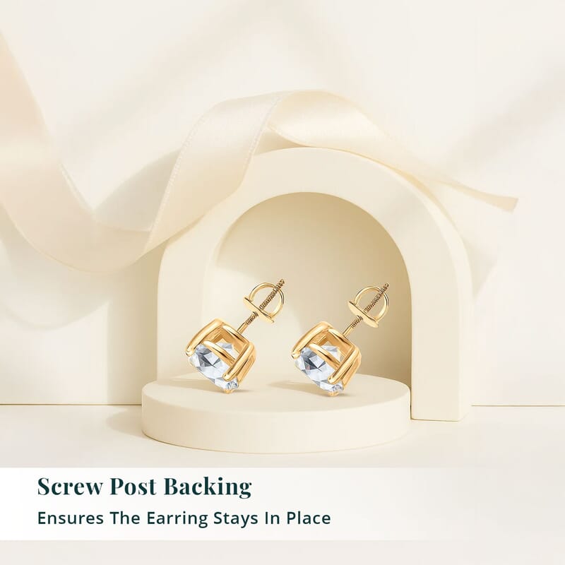 Luxuriant Lab Grown Diamond G VS2 10.00 ctw Classic Solitaire Earrings in 14K Yellow Gold