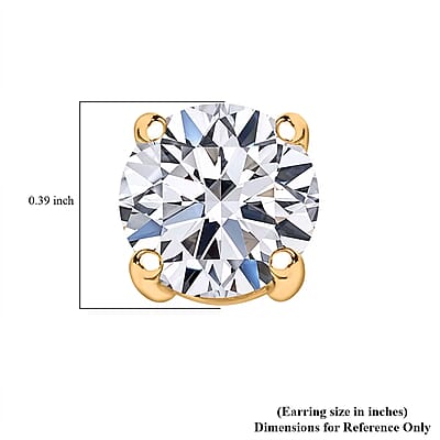 Luxuriant Lab Grown Diamond G VS2 10.00 ctw Classic Solitaire Earrings in 14K Yellow Gold