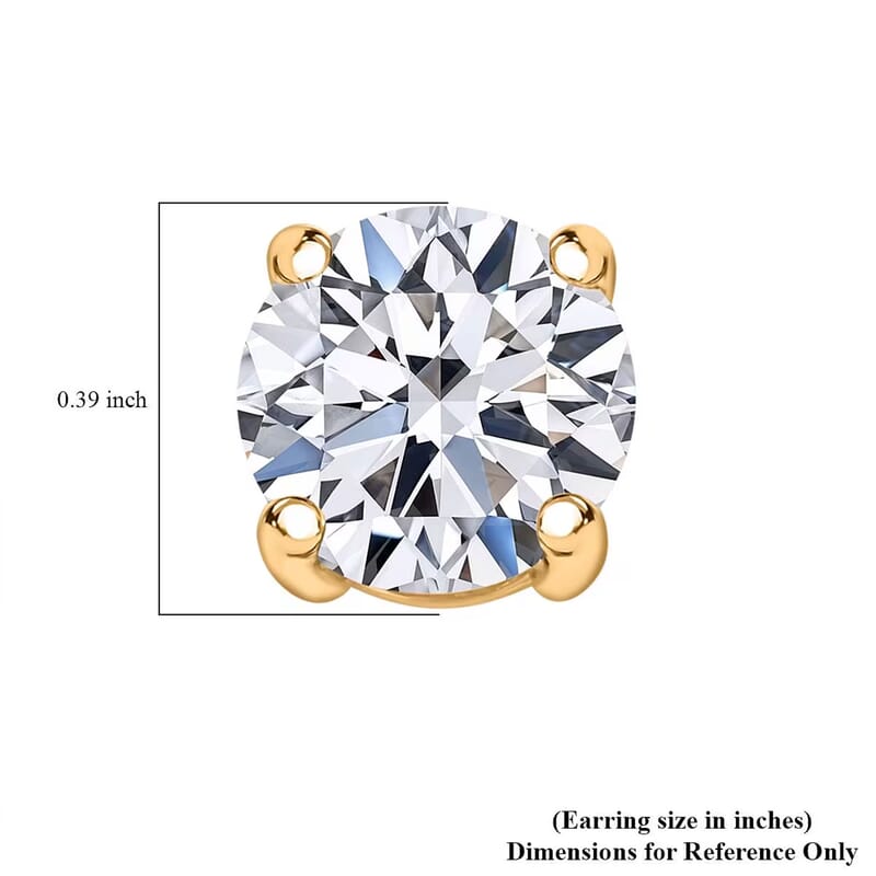 Luxuriant Lab Grown Diamond G VS2 10.00 ctw Classic Solitaire Earrings in 14K Yellow Gold