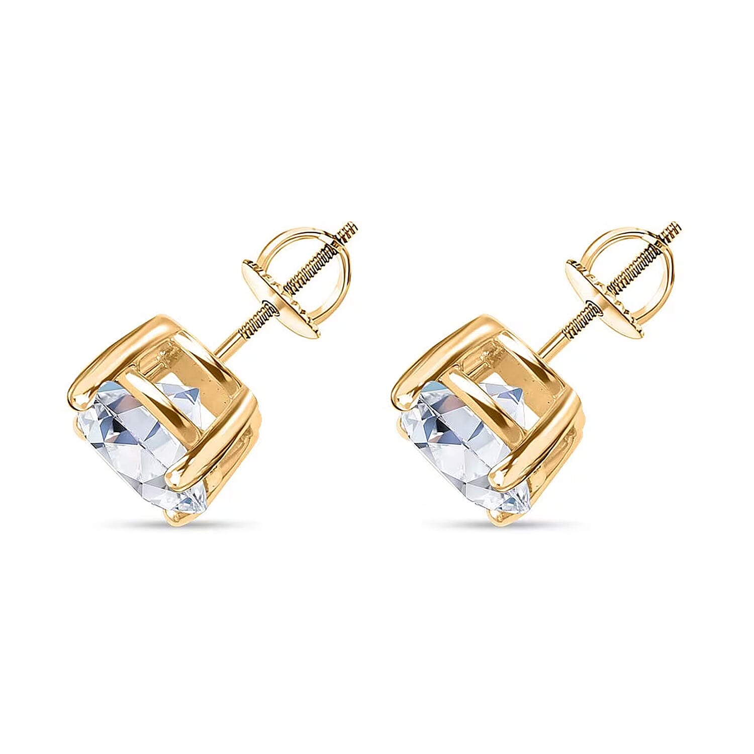 Luxuriant Lab Grown Diamond G VS2 10.00 ctw Classic Solitaire Earrings in 14K Yellow Gold