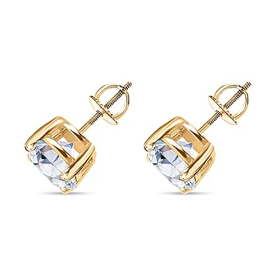 Luxuriant Lab Grown Diamond G VS2 10.00 ctw Classic Solitaire Earrings in 14K Yellow Gold