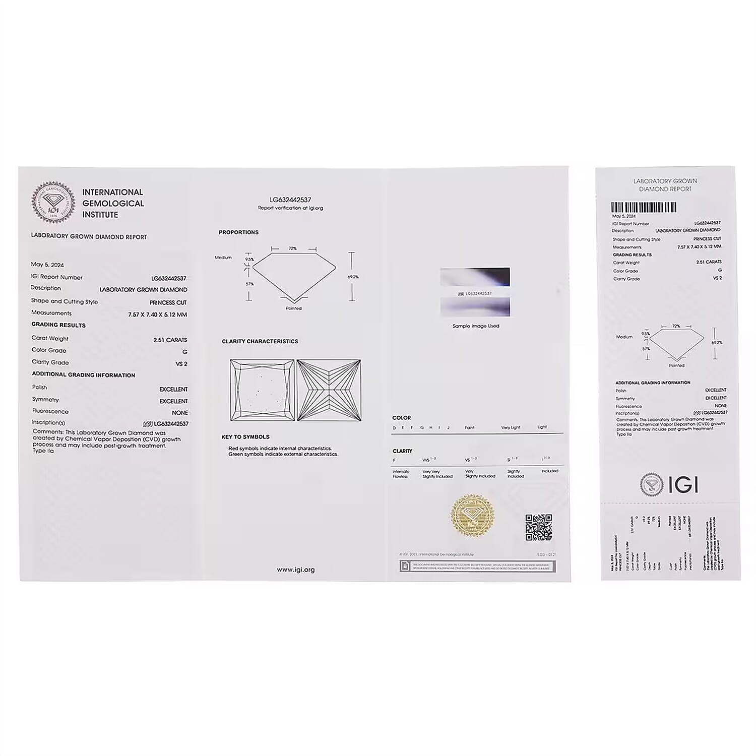 IGI Certified Luxuriant Lab Grown Diamond G-VS2 5.00 ctw Earrings in 14K Yellow Gold