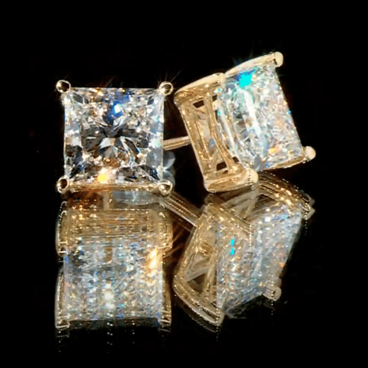 Luxuriant Lab Grown Diamond VS2-G 7.00 ctw Earrings in 14K Yellow Gold image number 2