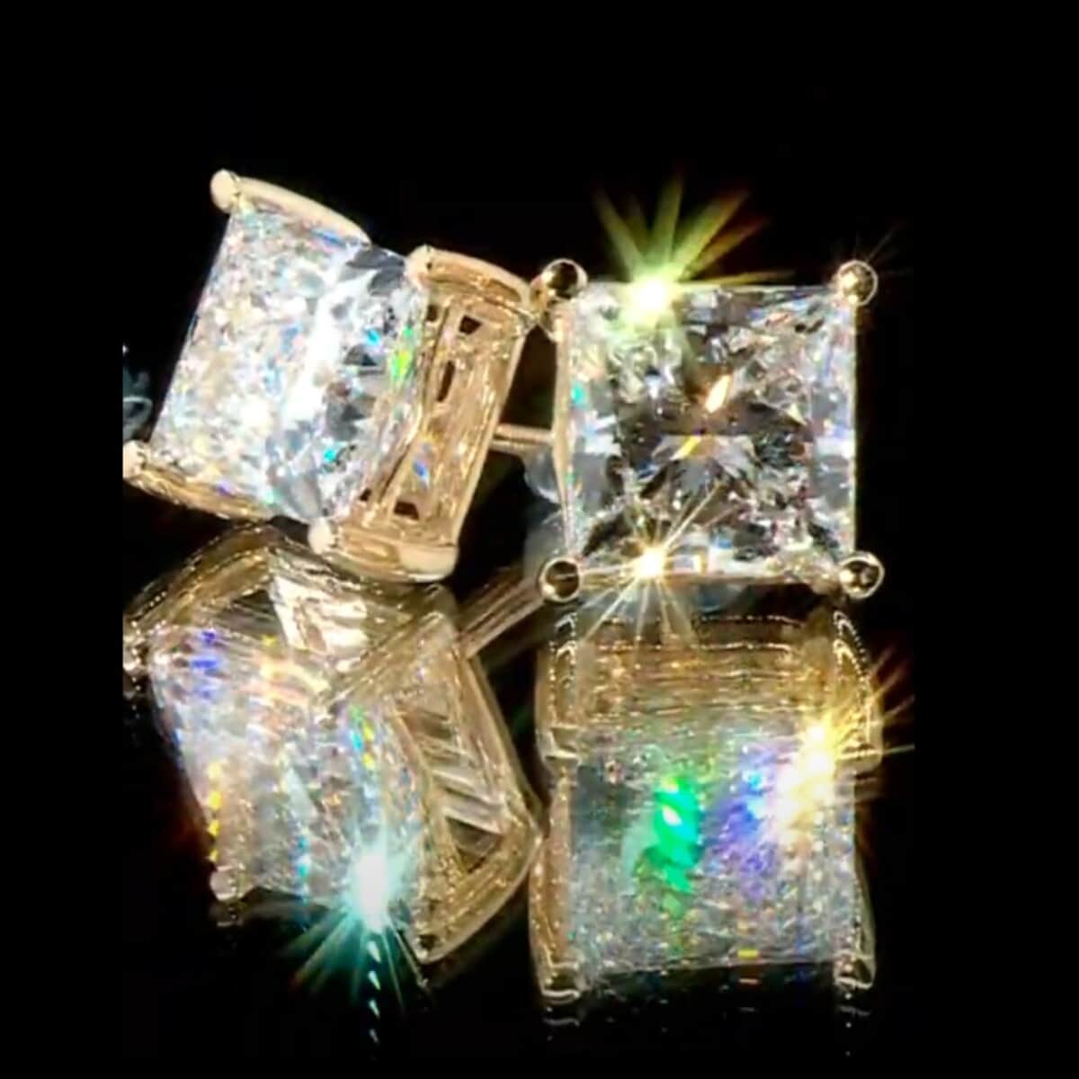 Luxuriant Lab Grown Diamond VS2-G 7.00 ctw Earrings in 14K Yellow Gold image number 3