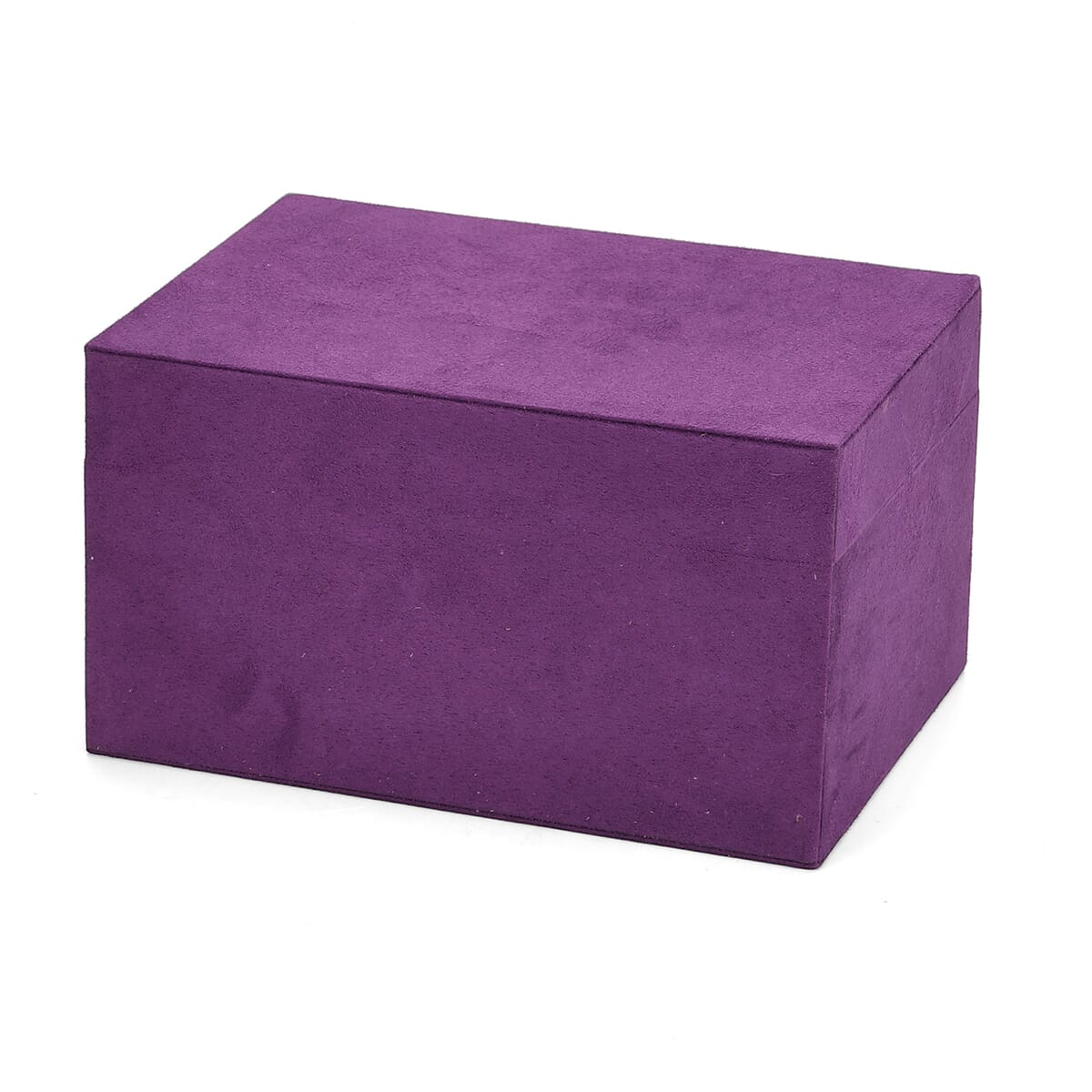 Purple Anti Tarnish 4 Layer Velvet and MDF Jewelry Box (9.4“x6.7“x5.6“) image number 3