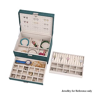 Livmore Teal Anti Tarnish 4 Layer Velvet and MDF Jewelry Box