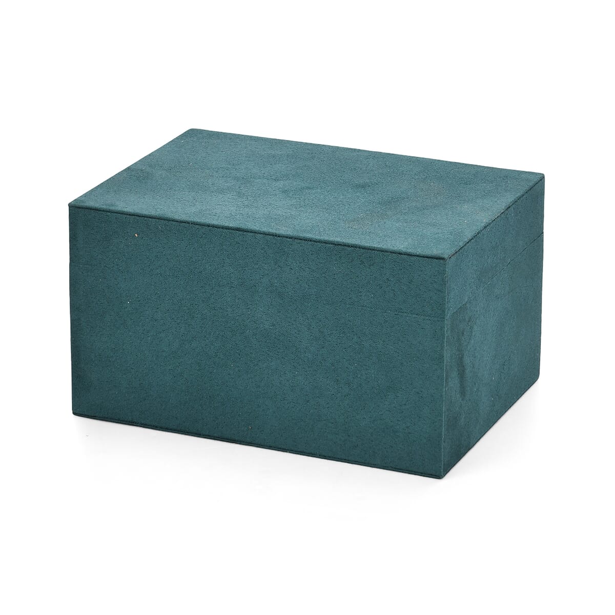 Olive Green Anti Tarnish 4 Layer Velvet and MDF Jewelry Box (9.4“x6.7“x5.6“) image number 3