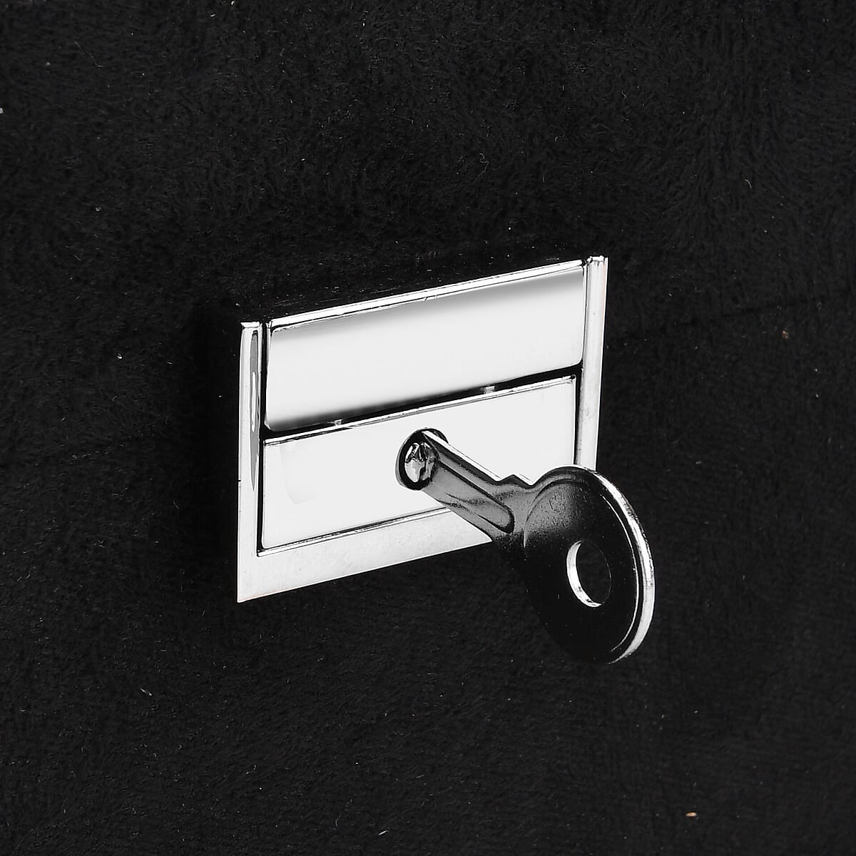 Black Anti Tarnish 4 Layer Velvet and MDF Jewelry Box (9.4“x6.7“x5.6“) image number 8