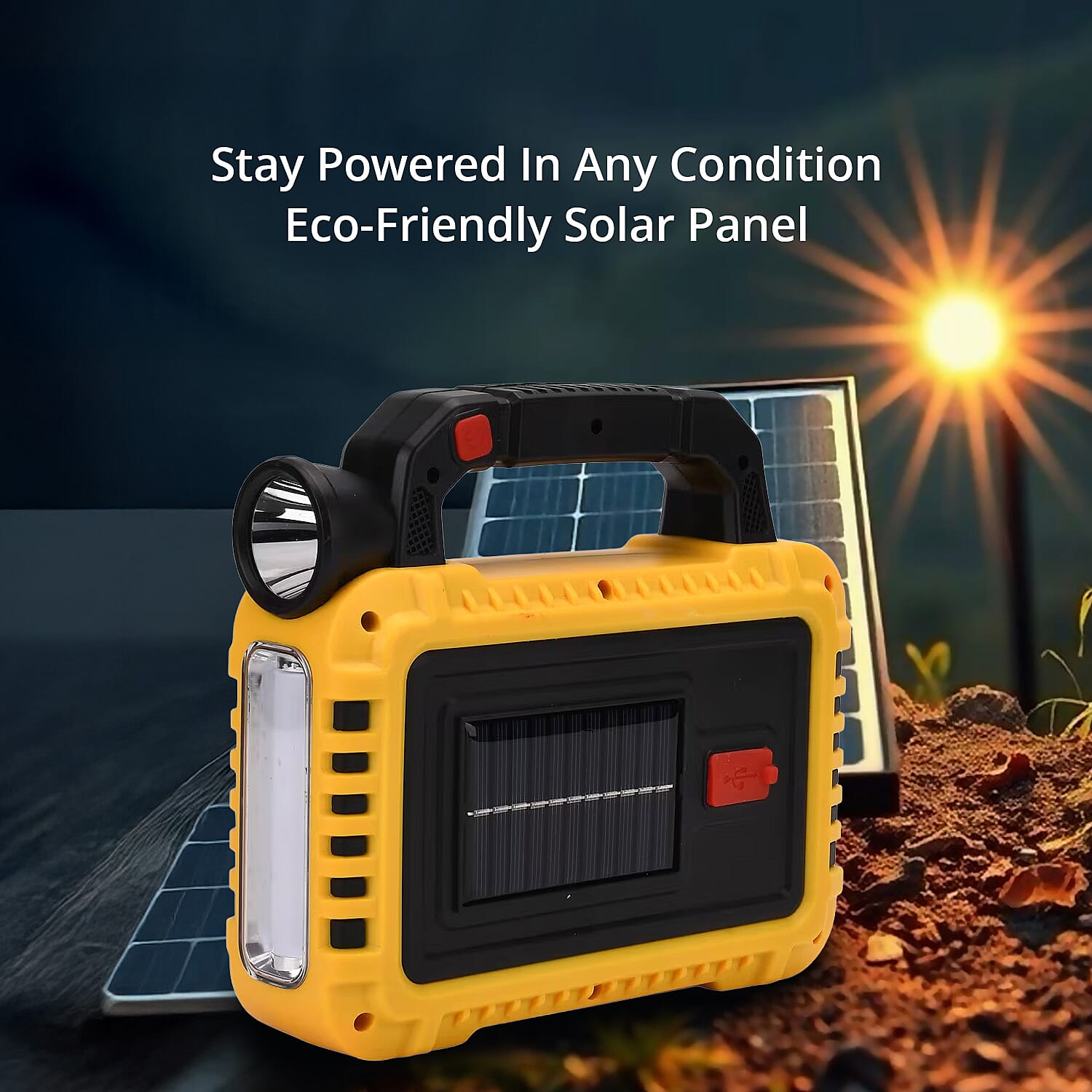 Multifunctional Solar Energy Flashlight 2400mAh Headlight