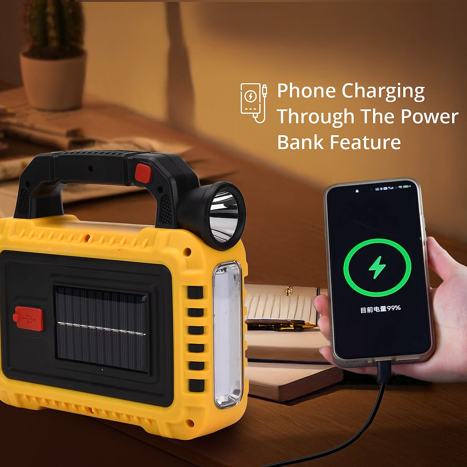 Multifunctional Solar Energy Flashlight 2400mAh Headlight