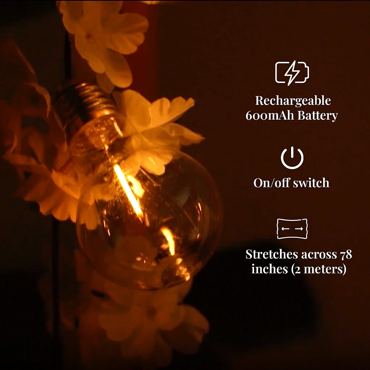 Warm White 10PK Solar String LED Light 2Meter image number 4