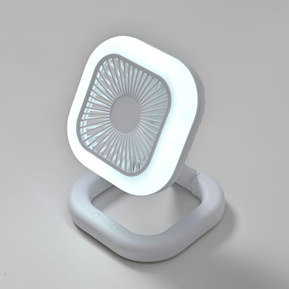 Foldable Desk Fan with LED light with 1200mAh USB Rechargeable Battery image number 1