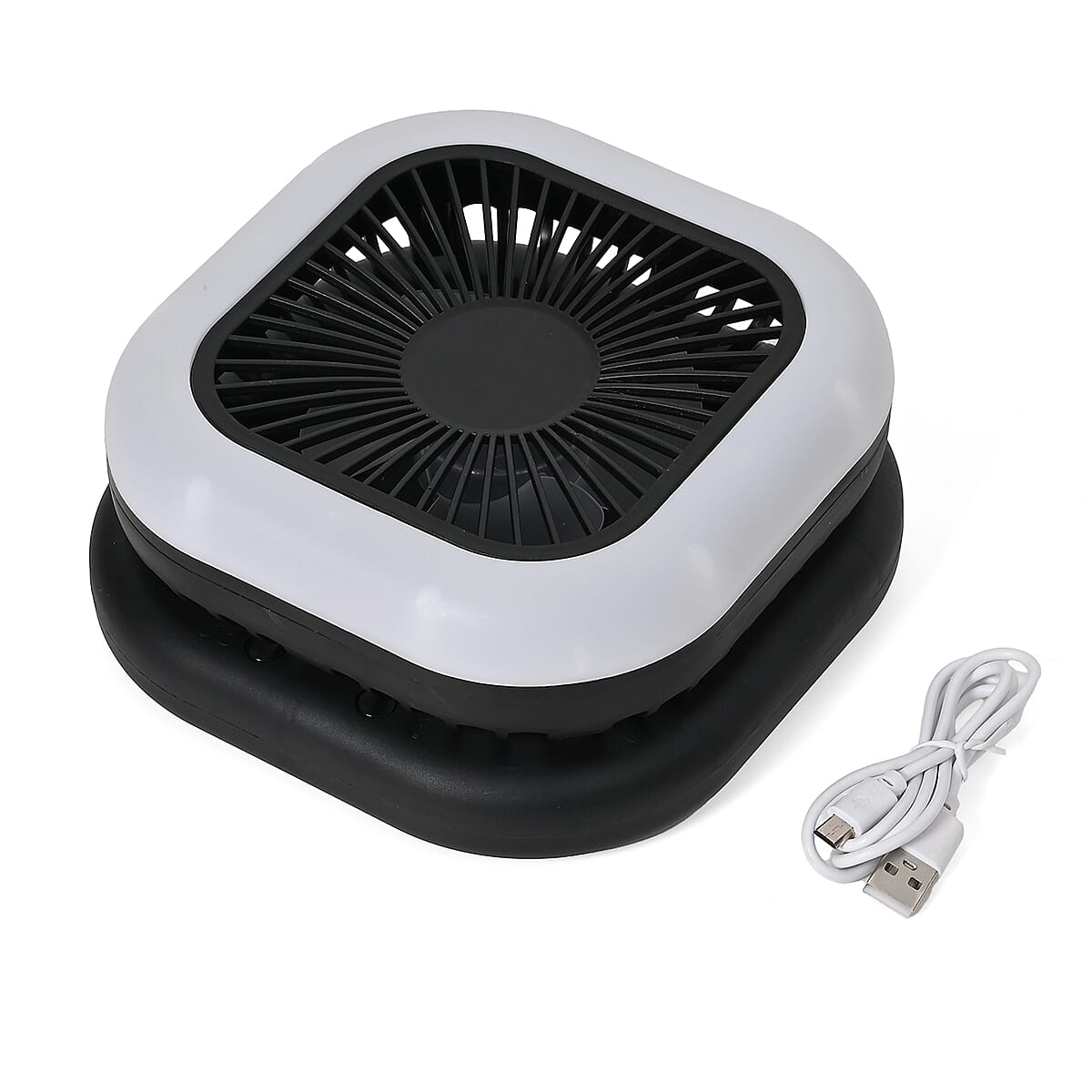 Foldable Desk Fan with LED light with 1200mAh USB Rechargeable Battery image number 0