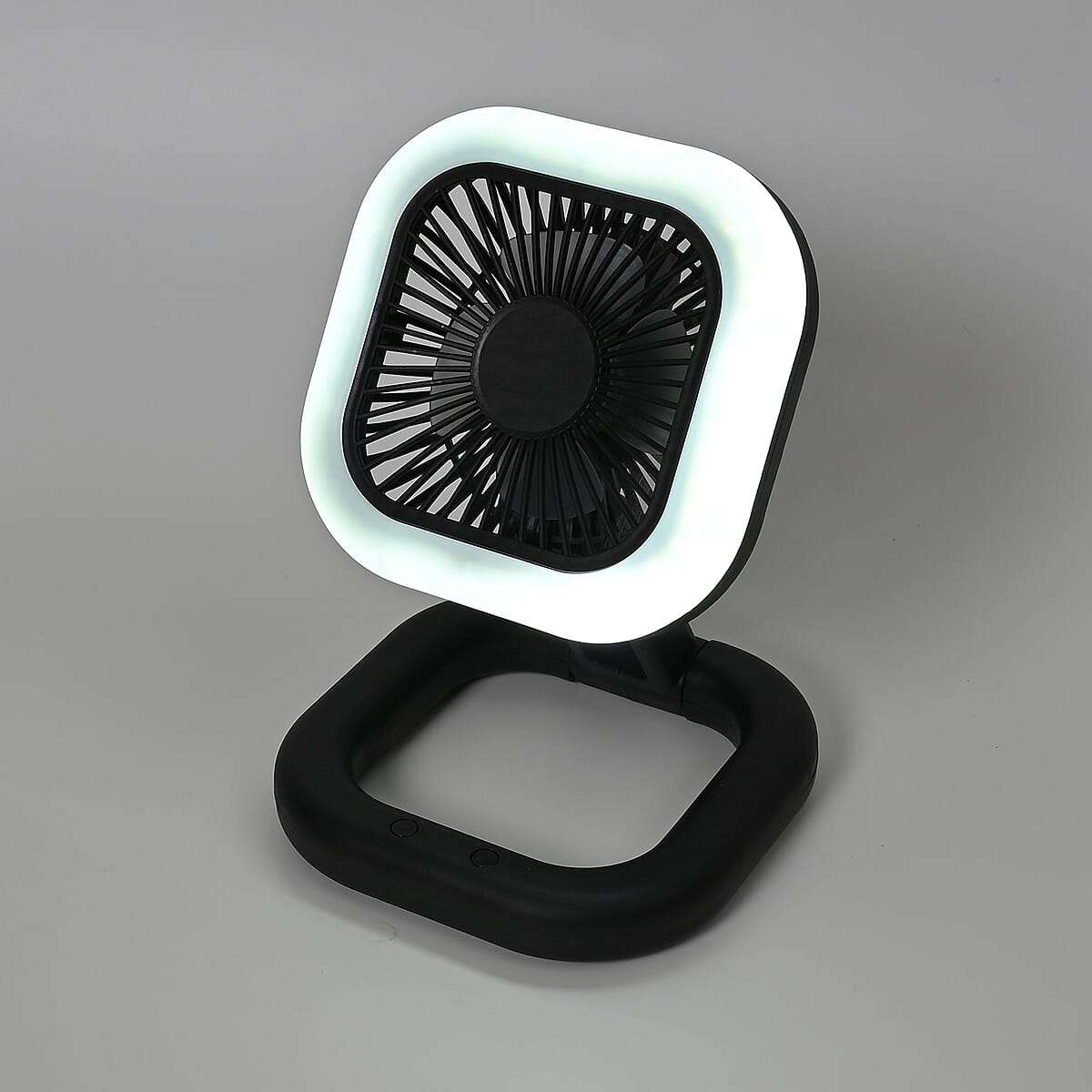 Foldable Desk Fan with LED light with 1200mAh USB Rechargeable Battery image number 1