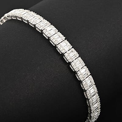 Luxuriant Lab Grown Diamond SI 5.00 ctw Bracelet in 10K White Gold (7.00 In) 11.60 Grams