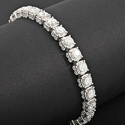Luxuriant Lab Grown Diamond SI 10.00 ctw Bracelet in 10K White Gold (7.00 In) 12.80 Grams