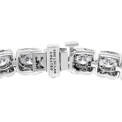 Luxuriant Lab Grown Diamond SI 10.00 ctw Bracelet in 10K White Gold (7.00 In) 12.80 Grams