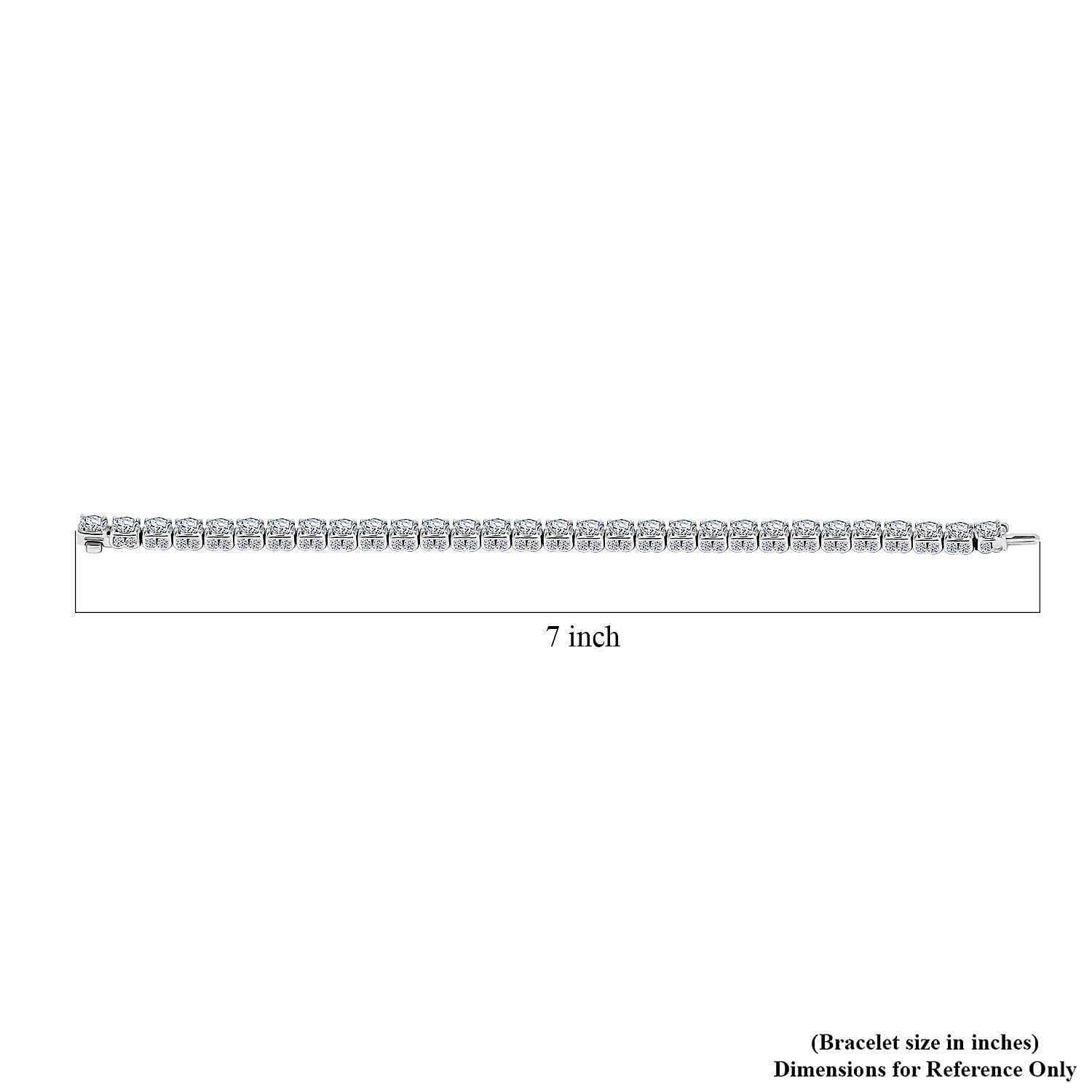 Luxuriant Lab Grown Diamond SI 10.00 ctw Bracelet in 10K White Gold (7.00 In) 12.80 Grams